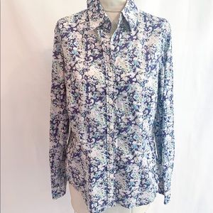 J. McLaughlin floral button up blouse